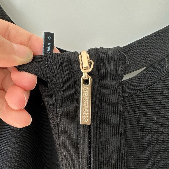 Marciano Black Dress with Gold Zipper - Picture 4 of 7